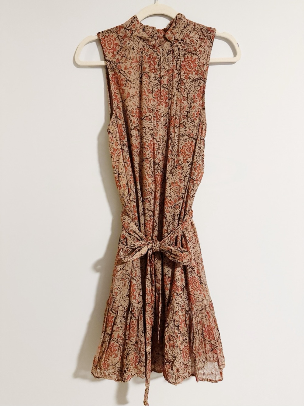 Cleobella - Brown and Orange Floral Print Sleeveless Dress